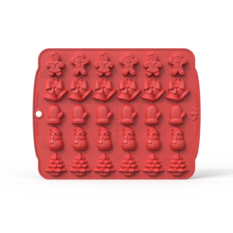 Forma de copt din silicon pentru Crăciun – set de 5 forme cu formă neregulată, pentru ciocolată, bomboane și fursecuri