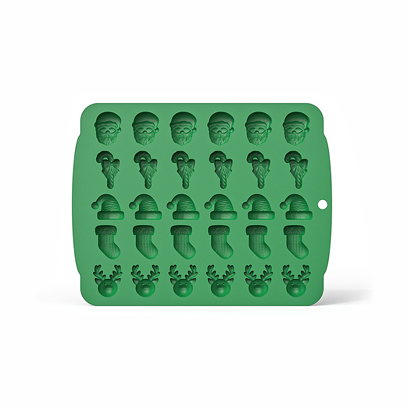 Forma de copt din silicon pentru Crăciun – set de 5 forme cu formă neregulată, pentru ciocolată, bomboane și fursecuri