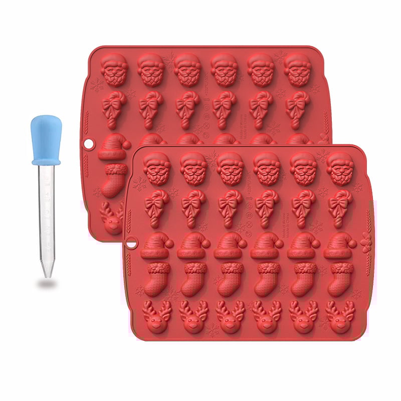 Forma de copt din silicon pentru Crăciun – set de 5 forme cu formă neregulată, pentru ciocolată, bomboane și fursecuri