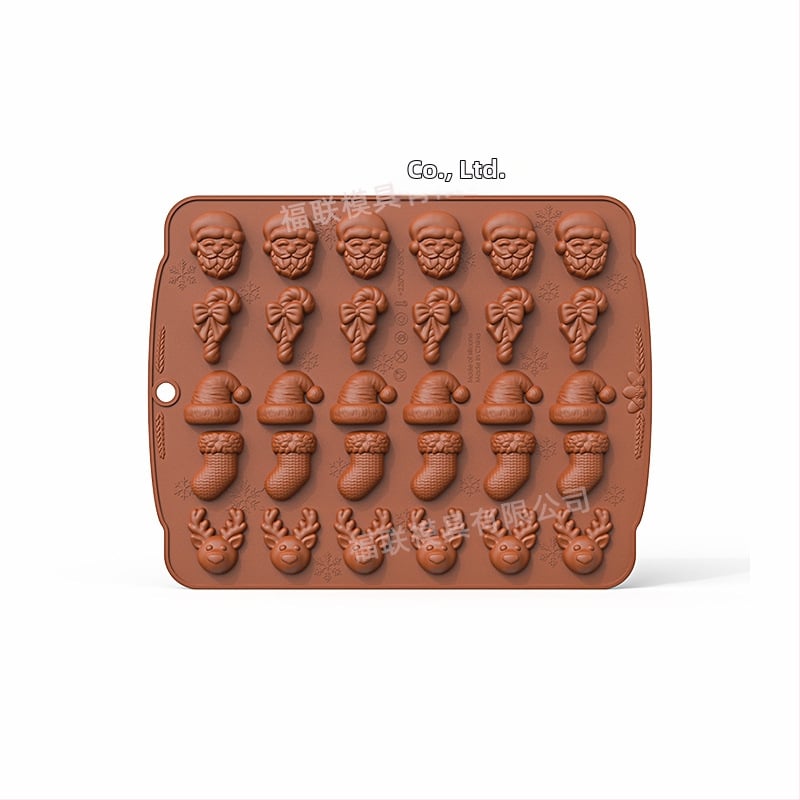 Forma de copt din silicon pentru Crăciun – set de 5 forme cu formă neregulată, pentru ciocolată, bomboane și fursecuri