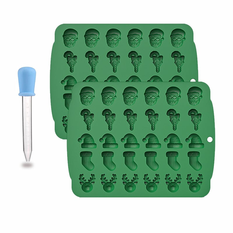 Forma de copt din silicon pentru Crăciun – set de 5 forme cu formă neregulată, pentru ciocolată, bomboane și fursecuri