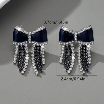 Σκουλαρίκια με σχήμα φιόγκου από κράμα ψευδαργύρου, γυναικεία κομψότητα σε στυλ light luxury, φθινόπωρο 2025