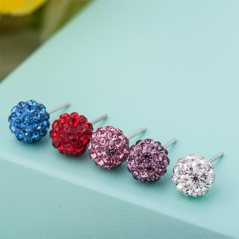 Srebrne naušnice S925 s punim dijamantima, Shamballa geometrijski dizajn, za žene