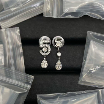 Naušnice od srebra 925, dizajn teksta (slova/brojevi), elektroplatiranje, svjež i sladak stil, unisex