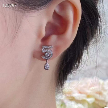 Naušnice od srebra 925, dizajn teksta (slova/brojevi), elektroplatiranje, svjež i sladak stil, unisex