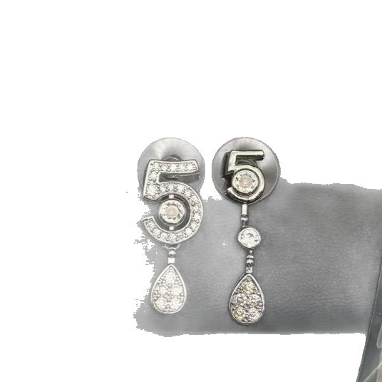 Naušnice od srebra 925, dizajn teksta (slova/brojevi), elektroplatiranje, svjež i sladak stil, unisex