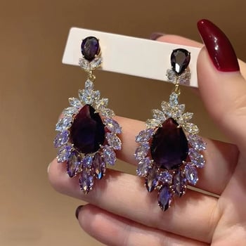 Naušnice s kapkastim oblikom, od legiranog metala, ugradnja (inlay), srednjovjekovni stil (Qinghe Jewelry)