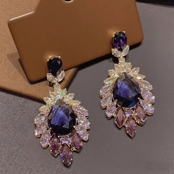 Naušnice s kapkastim oblikom, od legiranog metala, ugradnja (inlay), srednjovjekovni stil (Qinghe Jewelry)