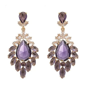 Naušnice s kapkastim oblikom, od legiranog metala, ugradnja (inlay), srednjovjekovni stil (Qinghe Jewelry)