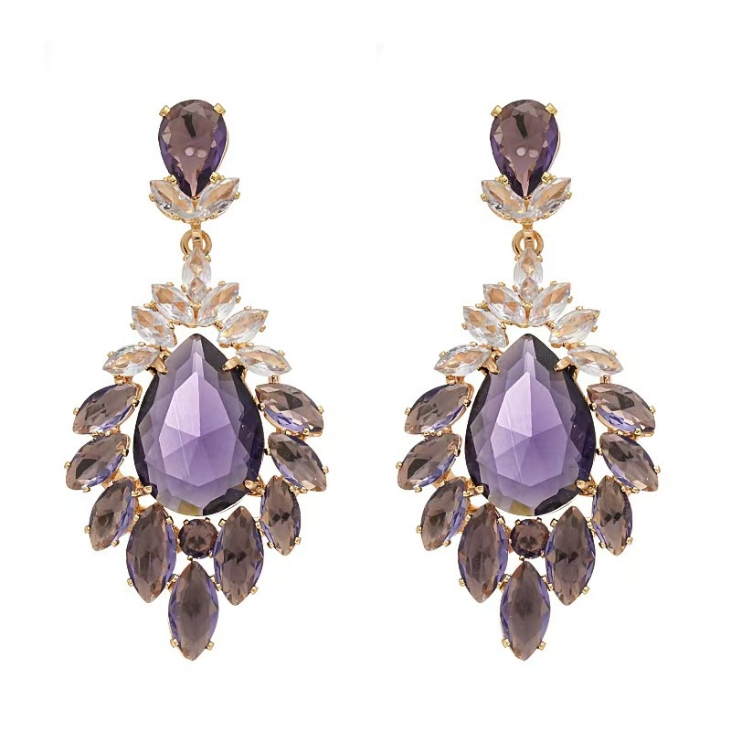 Naušnice s kapkastim oblikom, od legiranog metala, ugradnja (inlay), srednjovjekovni stil (Qinghe Jewelry)