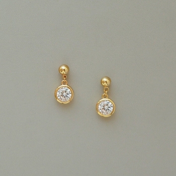 Geometrijske kružne naušnice od srebra 925 s pozlatom 14K i dijamantnom ugradnjom za žene