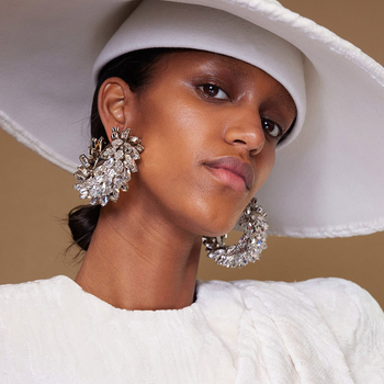 Kristályos geometriai kör fülbevalók, elektroplatált, utcai stílus nőknek