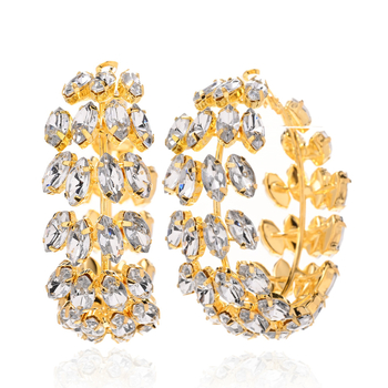 Kristályos geometriai kör fülbevalók, elektroplatált, utcai stílus nőknek