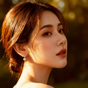 Moissanite обеци от S925 стерлингово сребро, четиризъбна настройка, геометричен дизайн