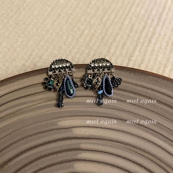 Naušnice - Nišni dizajn, polukružni lančić s resicama, legura, 925 srebrni post, ammjoo