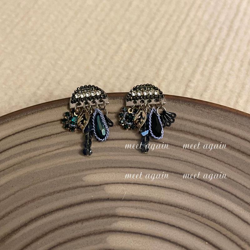 Naušnice - Nišni dizajn, polukružni lančić s resicama, legura, 925 srebrni post, ammjoo