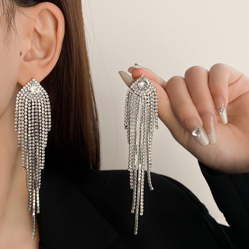 Σκουλαρίκια Exquisite με κρύσταλλα – μακριά κρεμαστά σε σχήμα σταγόνας για γυναίκες