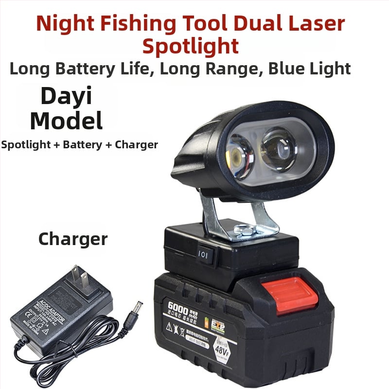 LED darbojo darbo lemputė su ličio baterija – universal, 100W, 12–80V, 5000K, LED tarnavimo laikas 5000 h, aliuminio ir plastiko korpusas