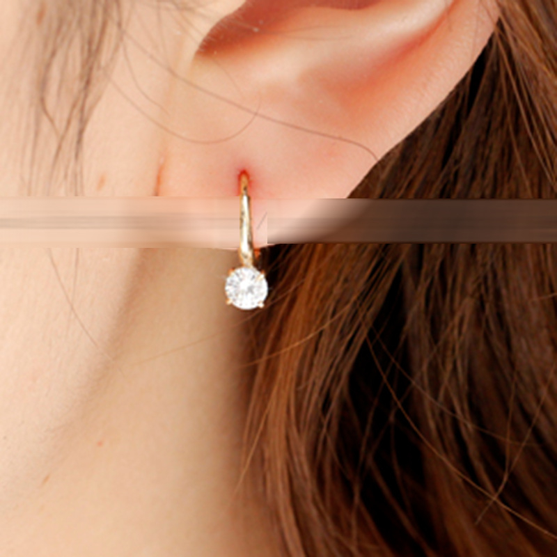 Vitafend Geometriai Fülbevalók – Réz aranyozott bevonattal, 925-ös ezüst posts, fültű titánium acél, cirkón kövek, környezetbarát elektrolízis platinázás