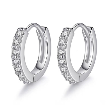 S999 sterling srebrne naušnice s geometrijskim oblikom, jednostavni kružni s kamenčićima, minimalistički retro stil