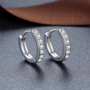 S999 sterling srebrne naušnice s geometrijskim oblikom, jednostavni kružni s kamenčićima, minimalistički retro stil