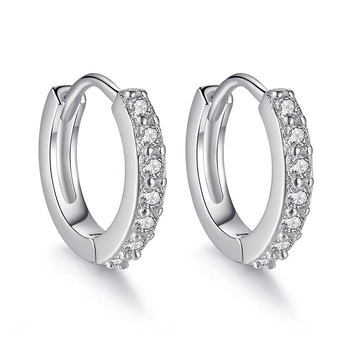 S999 sterling srebrne naušnice s geometrijskim oblikom, jednostavni kružni s kamenčićima, minimalistički retro stil