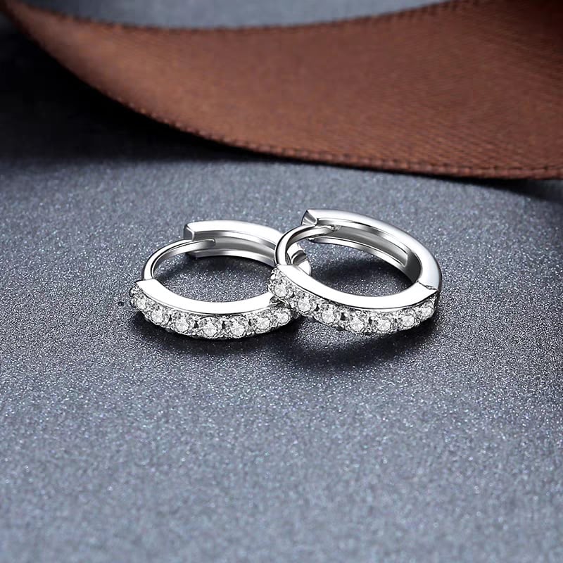 S999 sterling srebrne naušnice s geometrijskim oblikom, jednostavni kružni s kamenčićima, minimalistički retro stil