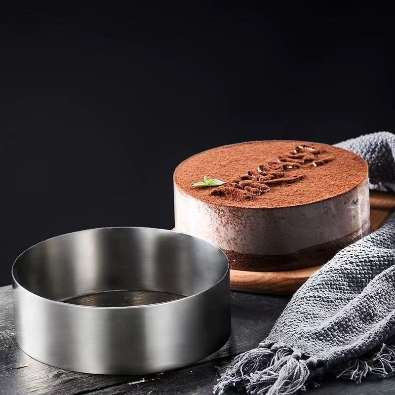 Formă mousse din oțel inoxidabil, inel rotund pentru coacere