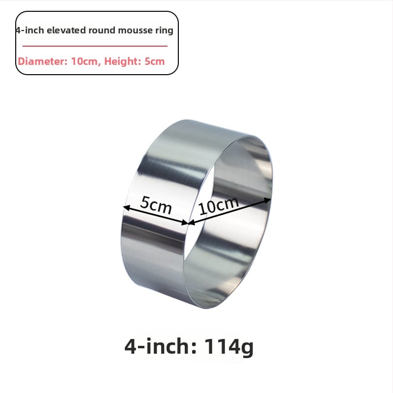 Formă mousse din oțel inoxidabil, inel rotund pentru coacere