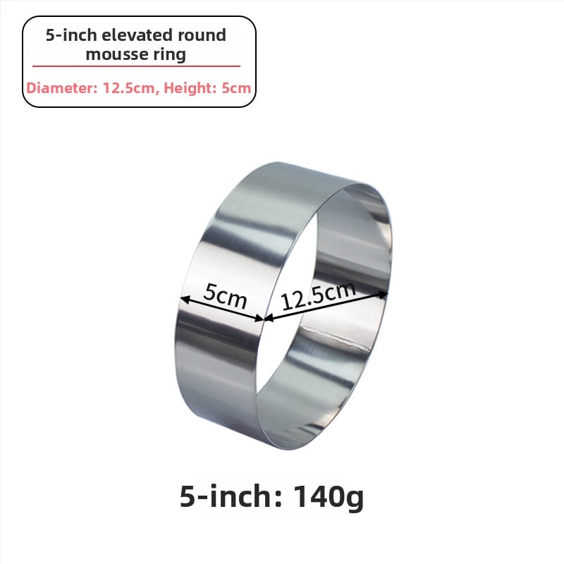 Formă mousse din oțel inoxidabil, inel rotund pentru coacere