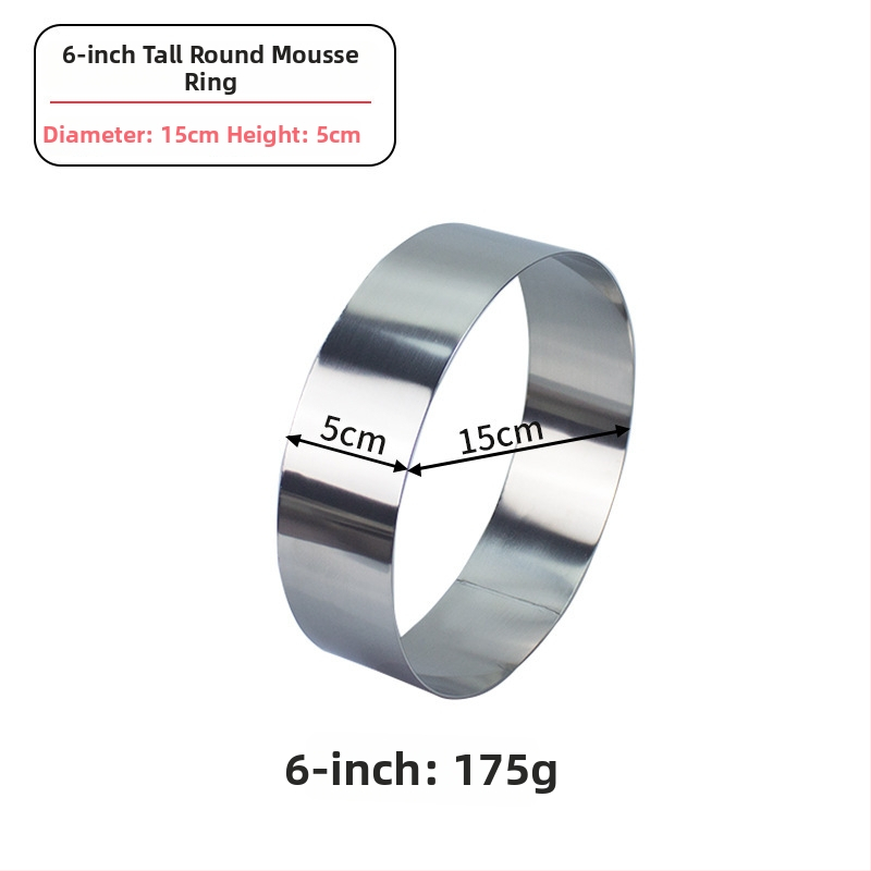 Formă mousse din oțel inoxidabil, inel rotund pentru coacere