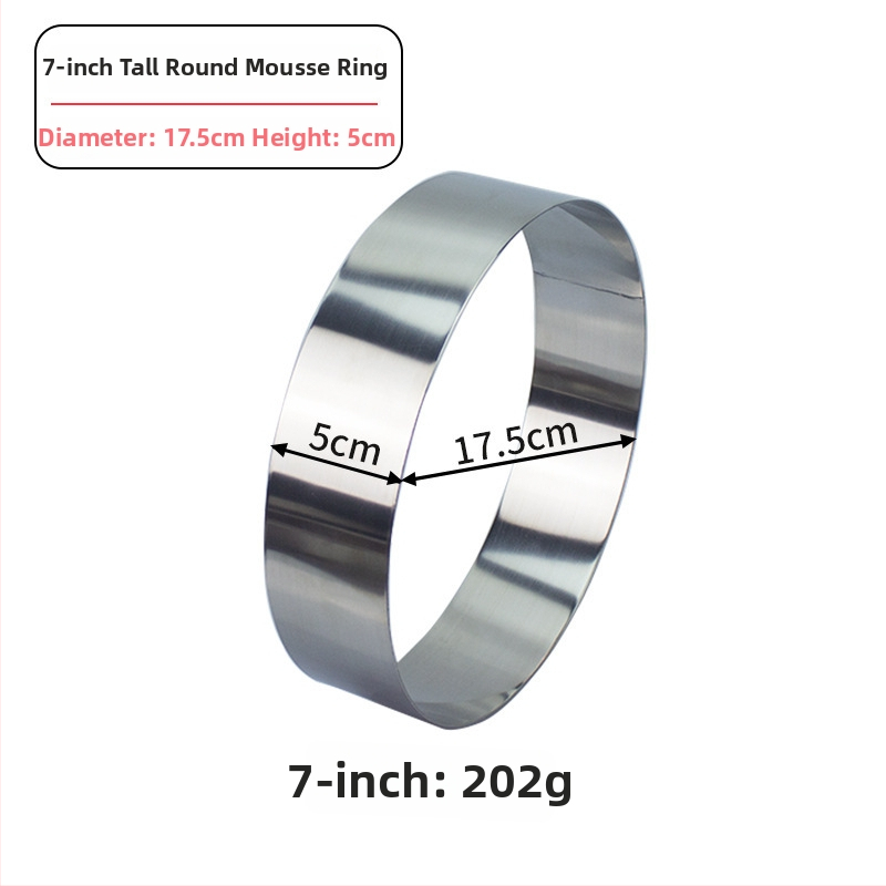 Formă mousse din oțel inoxidabil, inel rotund pentru coacere