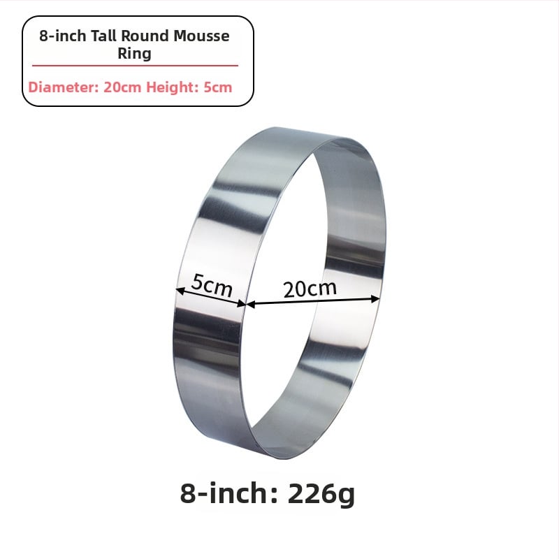 Formă mousse din oțel inoxidabil, inel rotund pentru coacere