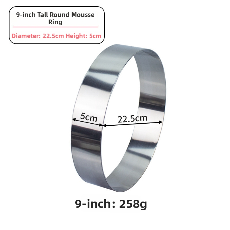 Formă mousse din oțel inoxidabil, inel rotund pentru coacere