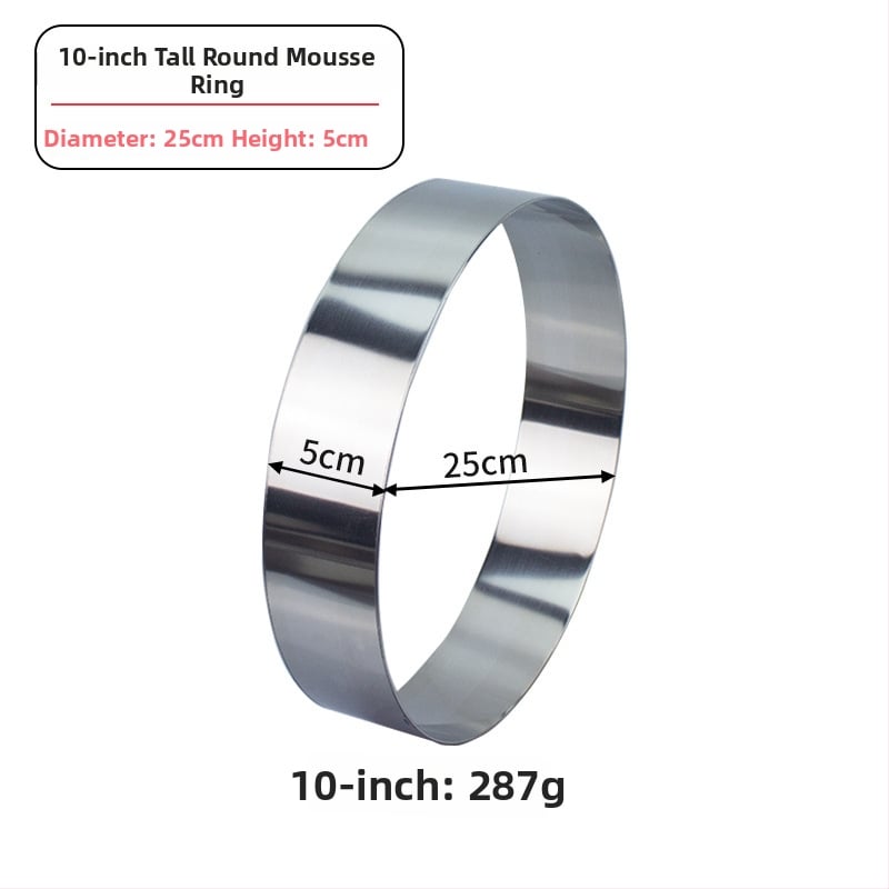 Formă mousse din oțel inoxidabil, inel rotund pentru coacere