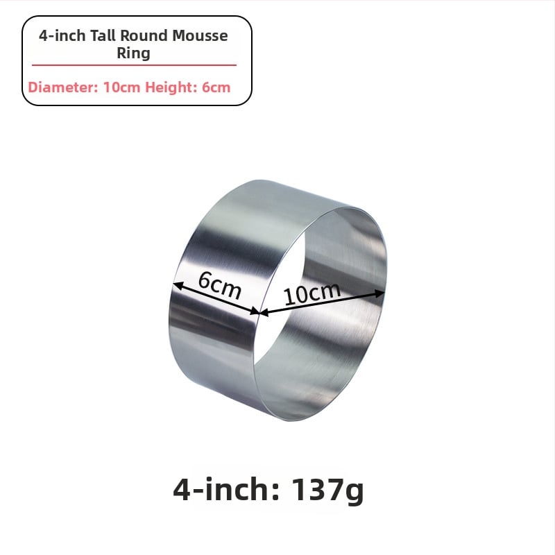 Formă mousse din oțel inoxidabil, inel rotund pentru coacere