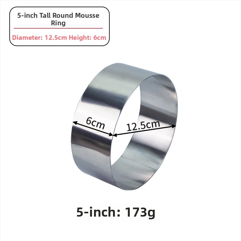 Formă mousse din oțel inoxidabil, inel rotund pentru coacere