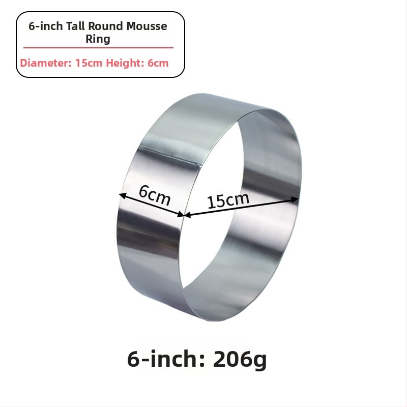 Formă mousse din oțel inoxidabil, inel rotund pentru coacere