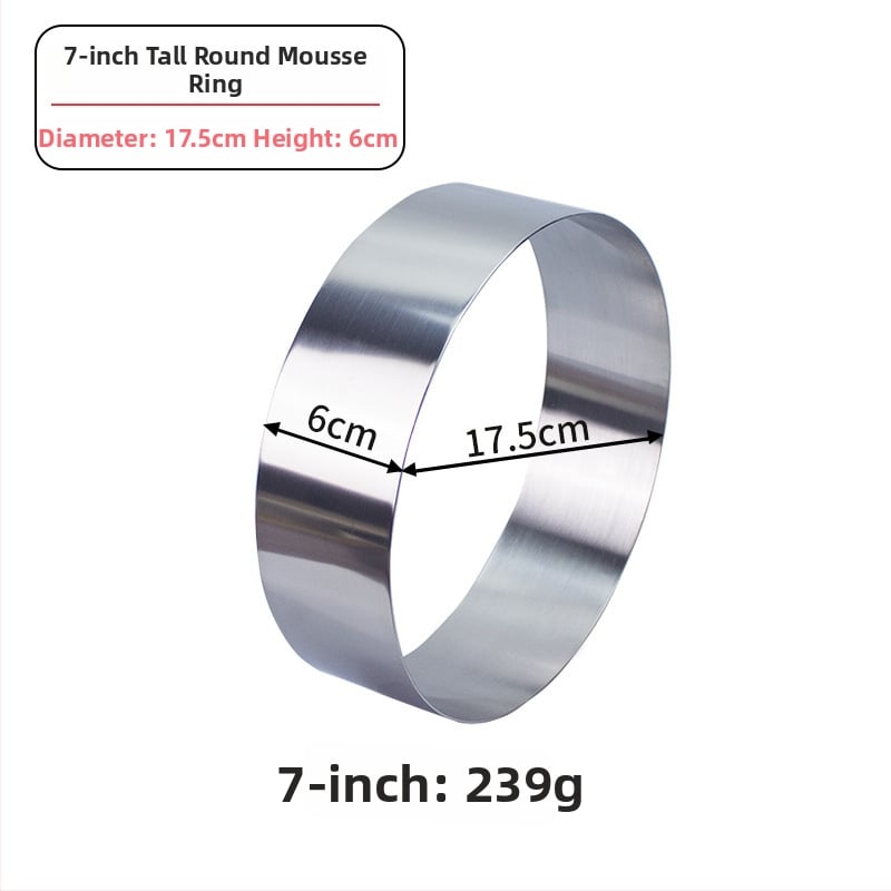 Formă mousse din oțel inoxidabil, inel rotund pentru coacere