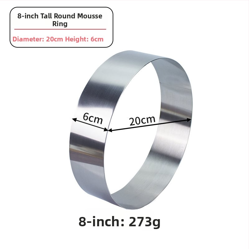 Formă mousse din oțel inoxidabil, inel rotund pentru coacere