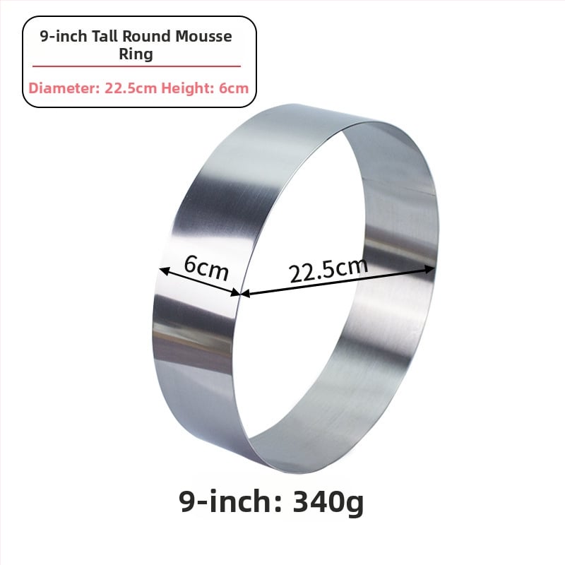 Formă mousse din oțel inoxidabil, inel rotund pentru coacere