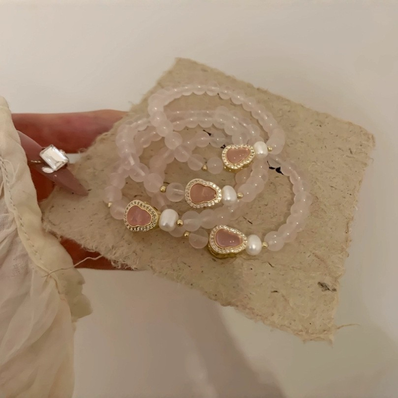 Narukvica od miješanih materijala, elektroplatirani završetak, geometrijski oblik, ženski stil japansko-korejski