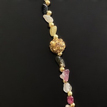 Ogrlica s prirodnim baroknim biserom, bakreni privjesak, Bi Xi lanac, elektroplatinirano 18K zlatom, težina 20 g