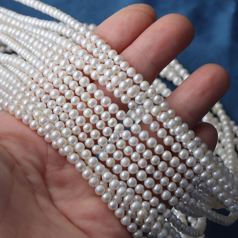 Perle de apă dulce, rotunde aproape, mate, pentru bijuterii DIY, șir de aproximativ 39 cm, aproximativ 105 bucăți