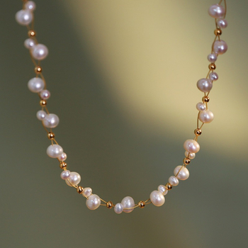 Κολιέ Lanyun Jewelry, φυσικά μαργαριτάρια, σχήματος Alien, χαλκό πλέξιμο, προέλευση Zhuji, Άνοιξη 2025