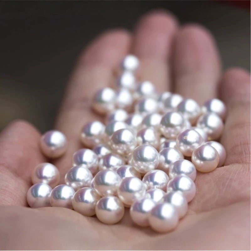 Akoya tengervíz gyöngyei, kerekek, nyers gyöngyök DIY-hoz, 2023 tavasz