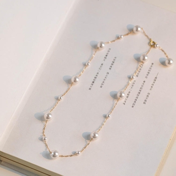 Ogrlica: 925 srebra, zvjezdni dizajn, krizni lanac, privjesak od sedefa