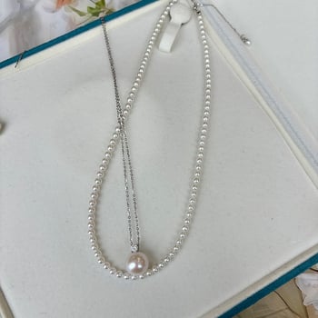 Frissvízi gyöngyökből készült nyaklánc, valódi kerek gyöngyök, ezüst 925, tavasz 2024 (frissvízi gyöngyök; valódi kerek formák; ezüst 925; tavasz 2024)