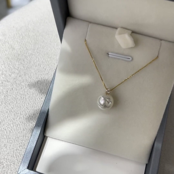 Édesvízi gyöngy medál, kör alakú, 925 ezüst, Zhuji, 2024 nyár