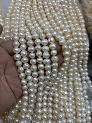 Perle de apă dulce, mărgele cu formă de cartof, fără nucleu; stil: Altul; clasificare perle: perle de apă dulce; tip produs: Altul